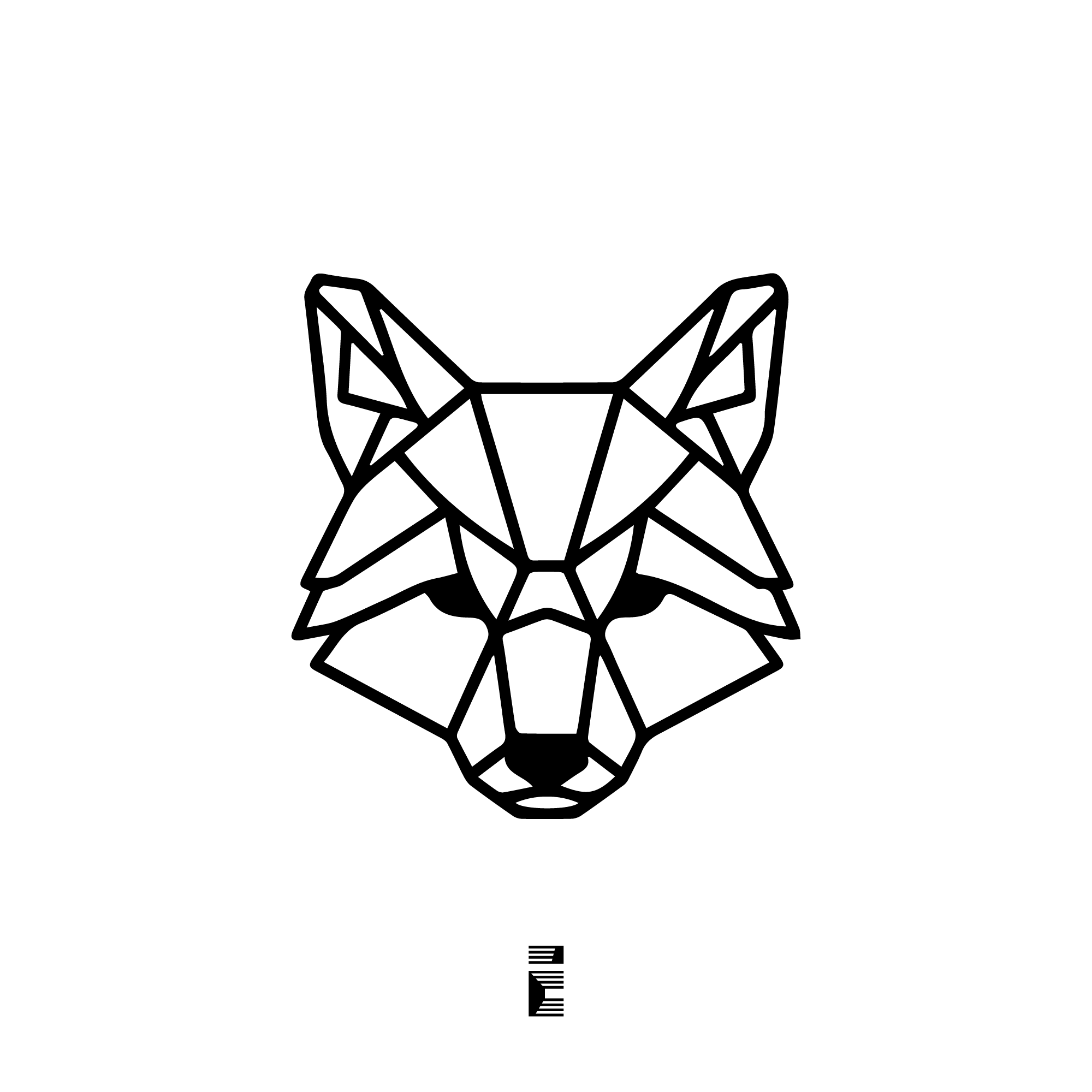 Voxelline – Low Poly Wolf Logo Design
