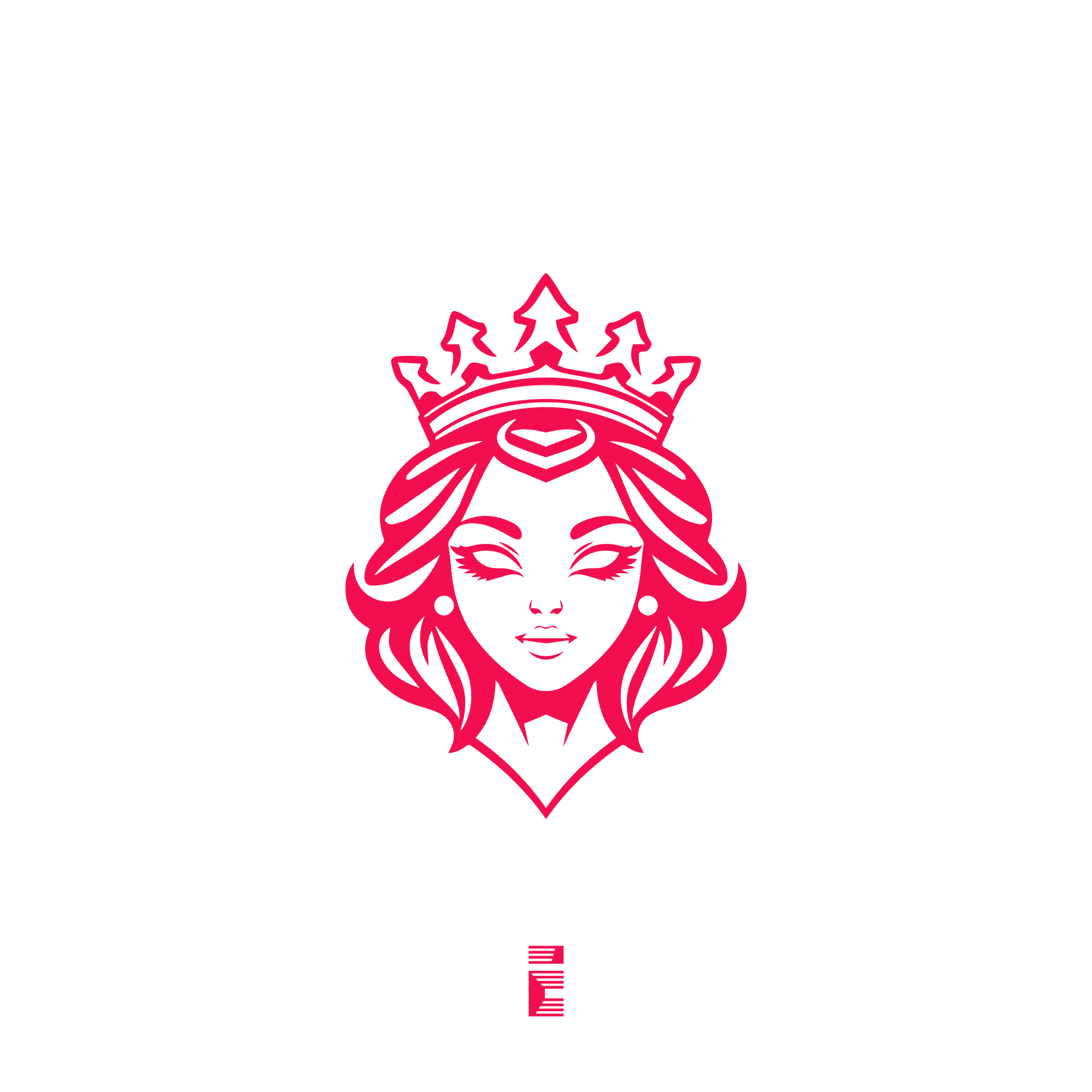 majestique logo design concept featuring a crowned female emblem for premium feminine branding.