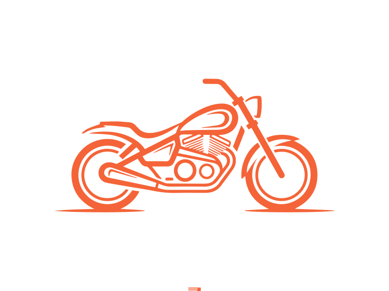 MOTOSOUL cruiser logo in orange line art representing freedom, motion, and highway riding culture.